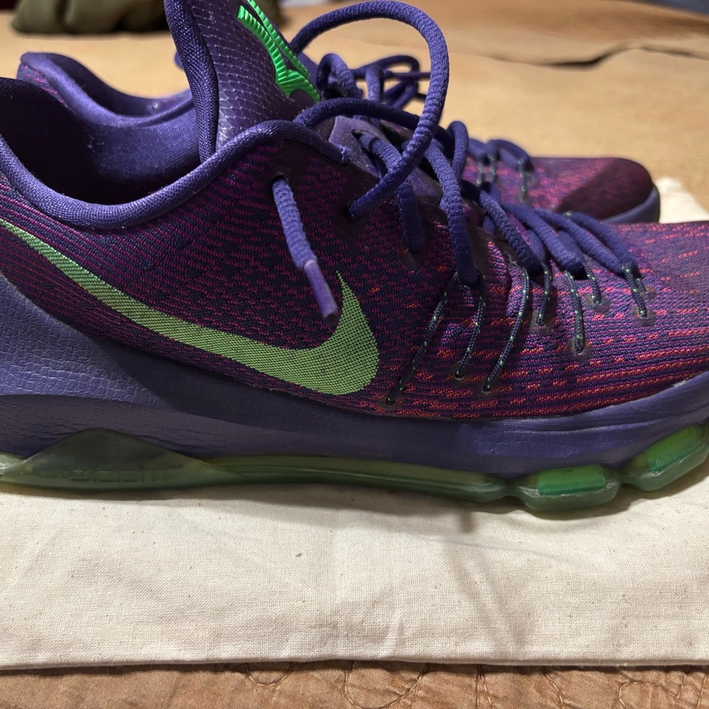 KD Nike Purple and Green Size 10.5 Basketball Shoes